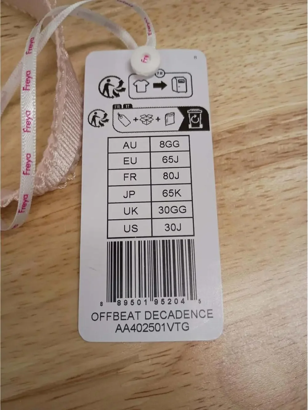 FREYA OFFBEAT DECADENCE UNDERWIRE SIDE‑SUPPORT BRA SIZE 30J